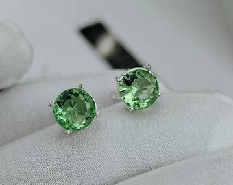 Apple Green Taps Earrings 925 Sterling Silver Plated Dangle Drop Earrings Handmade Gemstone Jewelry Gift for Women Boho Chic Accessories
