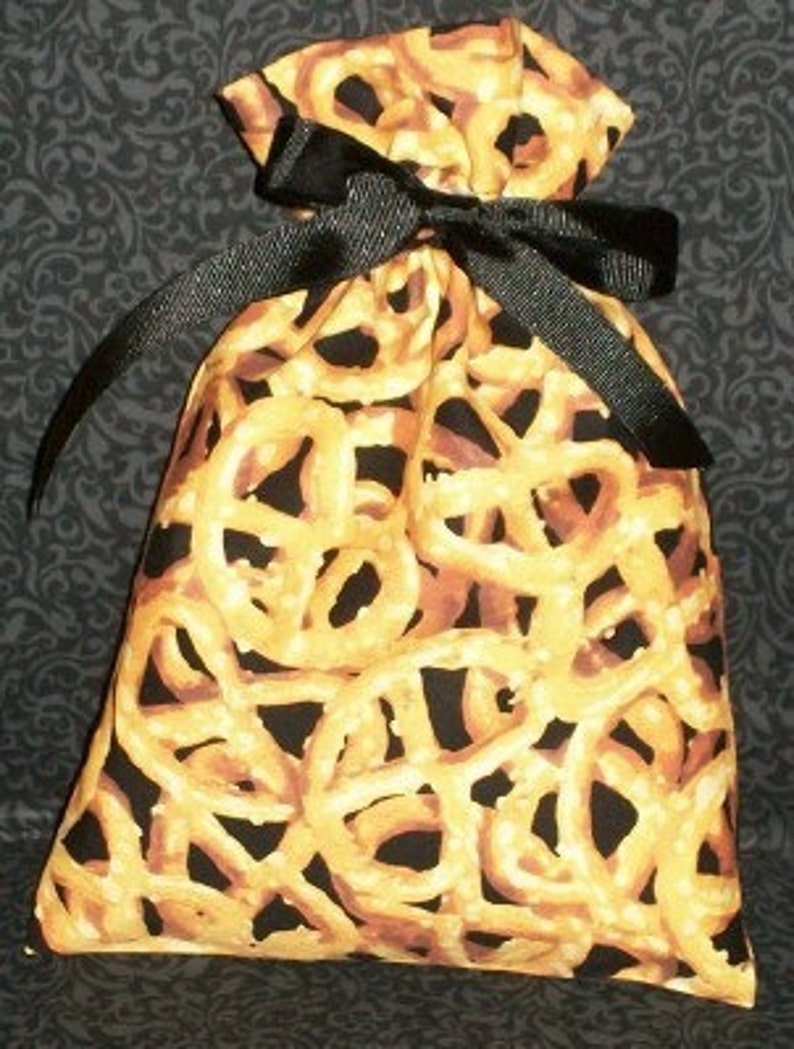 Pretzels Small Gift Bag Pretzel Snack Snacks Food Black Etsy