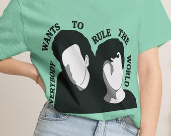 Everybody Wants to Rule the World T-shirt, 80’s Music Lover Gift, 80’s Mom Shirt, Retro Style Vintage 80s Minimal Portrait Graphic Tee