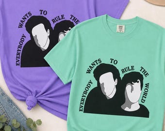 Everybody Wants to Rule the World T-shirt, 80’s Music Lover Gift, 80’s Mom Shirt, Retro Style Vintage 80s Minimal Portrait Graphic Tee