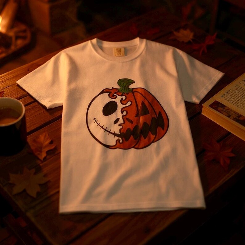 Jack Skellington Halloween T-shirt, Pumpkin Face Tee, Halloween Parent Shirt, Nightmare Before Christmas, Fall Fashion, Jack O Lantern Shirt image 4