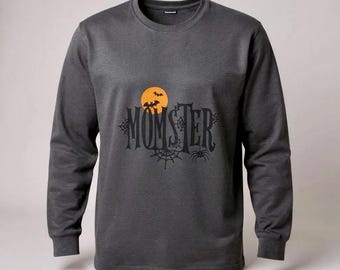Halloween Momster Shirt, Long Sleeve Tee, Spooky October Apparel, Fall Fashion Long Sleeve T-Shirt, Fall Women Clothes For Mom, Gift For Mom