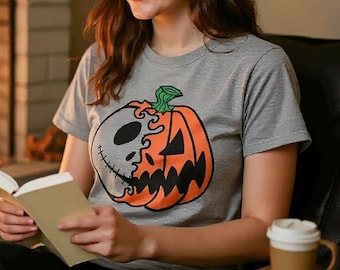 Halloween Jack Skellington T-shirt, Pumpkin Face Tee, Halloween Parent Shirt, Nightmare Before Christmas, Fall Fashion, Jack O Lantern Shirt