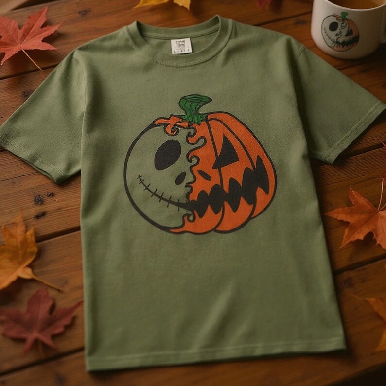 Jack Skellington Halloween T-shirt, Pumpkin Face Tee, Halloween Parent Shirt, Nightmare Before Christmas, Fall Fashion, Jack O Lantern Shirt image 6