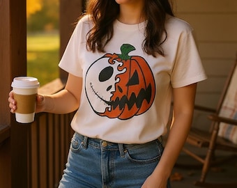 Halloween Jack Skellington T-shirt, Pumpkin Face Tee, Halloween Parent Shirt, Nightmare Before Christmas, Fall Fashion, Jack O Lantern Shirt