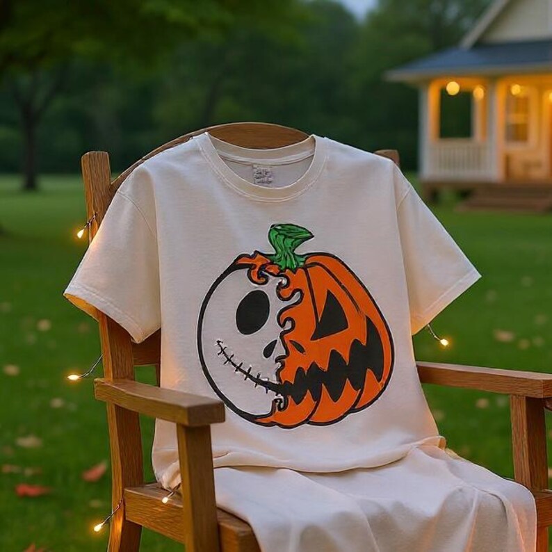 Jack Skellington Halloween T-shirt, Pumpkin Face Tee, Halloween Parent Shirt, Nightmare Before Christmas, Fall Fashion, Jack O Lantern Shirt image 3