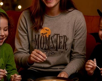 Halloween Momster Shirt, Long Sleeve Tee, Spooky October Apparel, Fall Fashion Long Sleeve T-Shirt, Fall Women Clothes For Mom, Gift For Mom