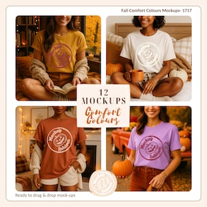 Comfort Colors shirt mockup bundle C1717 Mocks T-Shirt Mockup 1717 Fall Mock Spooky Halloween Comfort Colors Mockup Bundle Halloween shirt