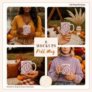 Mug Mockup Halloween Mug Mockups Fall Backdrop Mug Mockups Halloween Mockup Mug Template Pumpkin Mug Autumn Mug Mockup Bundle Canva Template