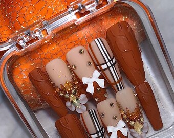 Autumn Luxe Press On Nails| Reusable Nails| Gel Nails