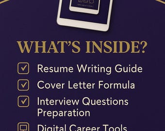 Modern Resume  Cover Letter eBook  CV Template + Writing Guide for Job Seekers & Graduates | Digital Career Kit PDF