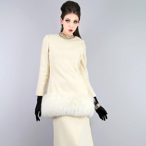 Vintage 60s Wool Coat + Maxi Skirt Set ARCTIC FOX Fur by Fred Hayman's  // Vintage Clothing by TatiTati Style on Etsy