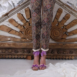 BAROQUE Rococo TAPESTRY Pants Brocade Jacquard Lace Hem Trousers // Tatiana Andrade image 6