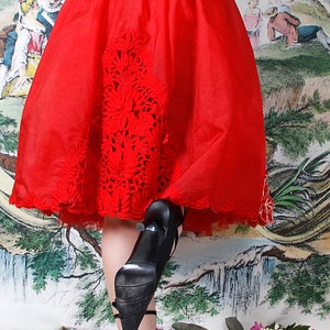 Hand Made FULL Skirt Embroidered Cutout Flowers Taffeta Organza Recycled Sustainable Fashion By Tatiana Andrade image 6