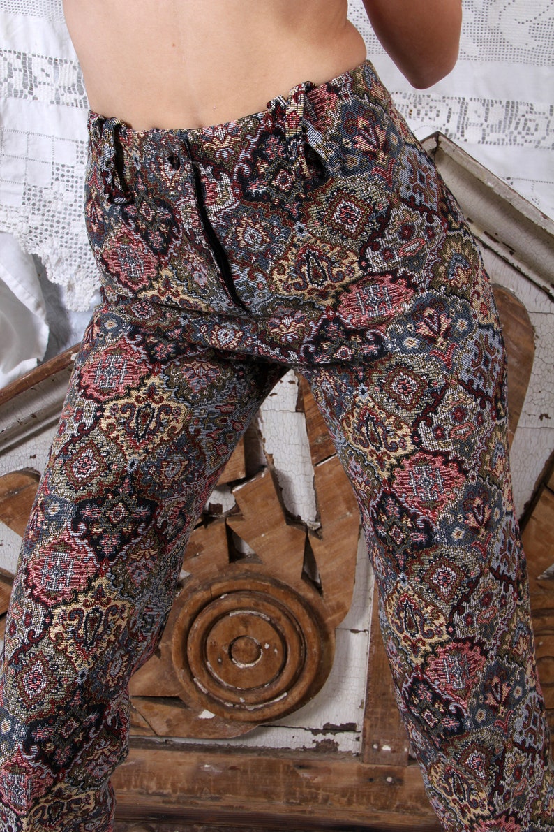 BAROQUE Rococo TAPESTRY Pants Brocade Jacquard Lace Hem Trousers // Tatiana Andrade image 9