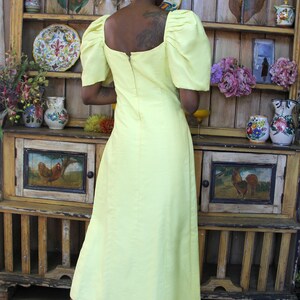 Floral Maxi Yellow Dress Etsy Design Awards Finalist Upcycled PUFF Sleeves Filipiniana Barong Talalog Ceremonial Gown // Tatiana Andrade image 9