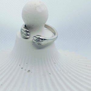 Adjustable Cat Paw Ring: Silver Copper Animal Jewelry