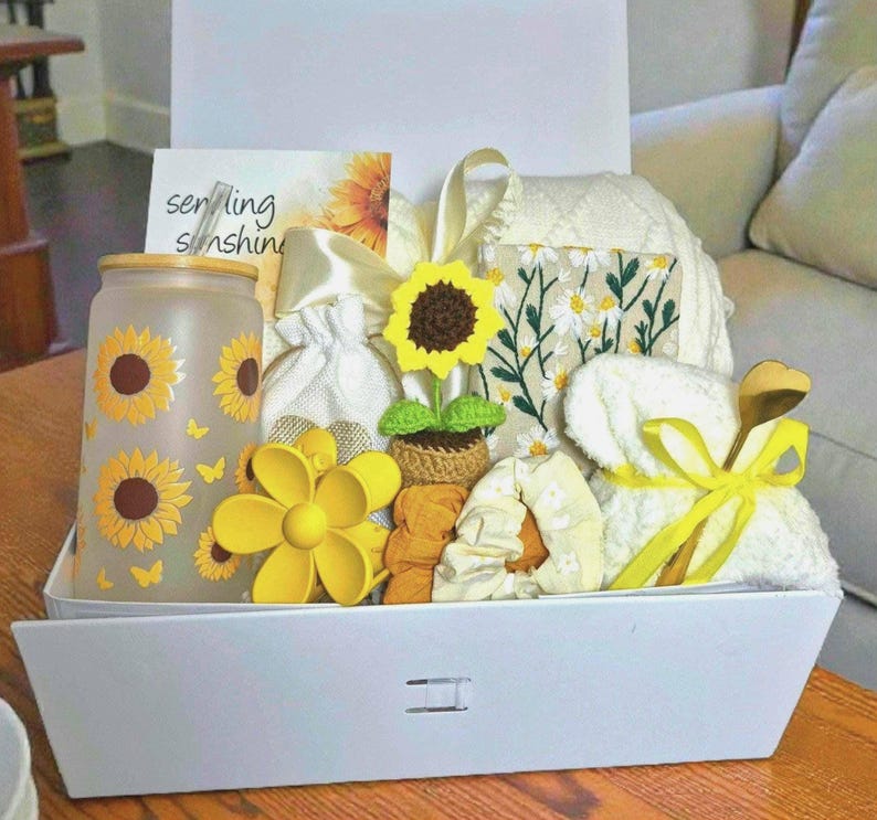 Sending Sunshine Gift, Warm and Cozy Gift Box With Blanket, Hygge Gift ...