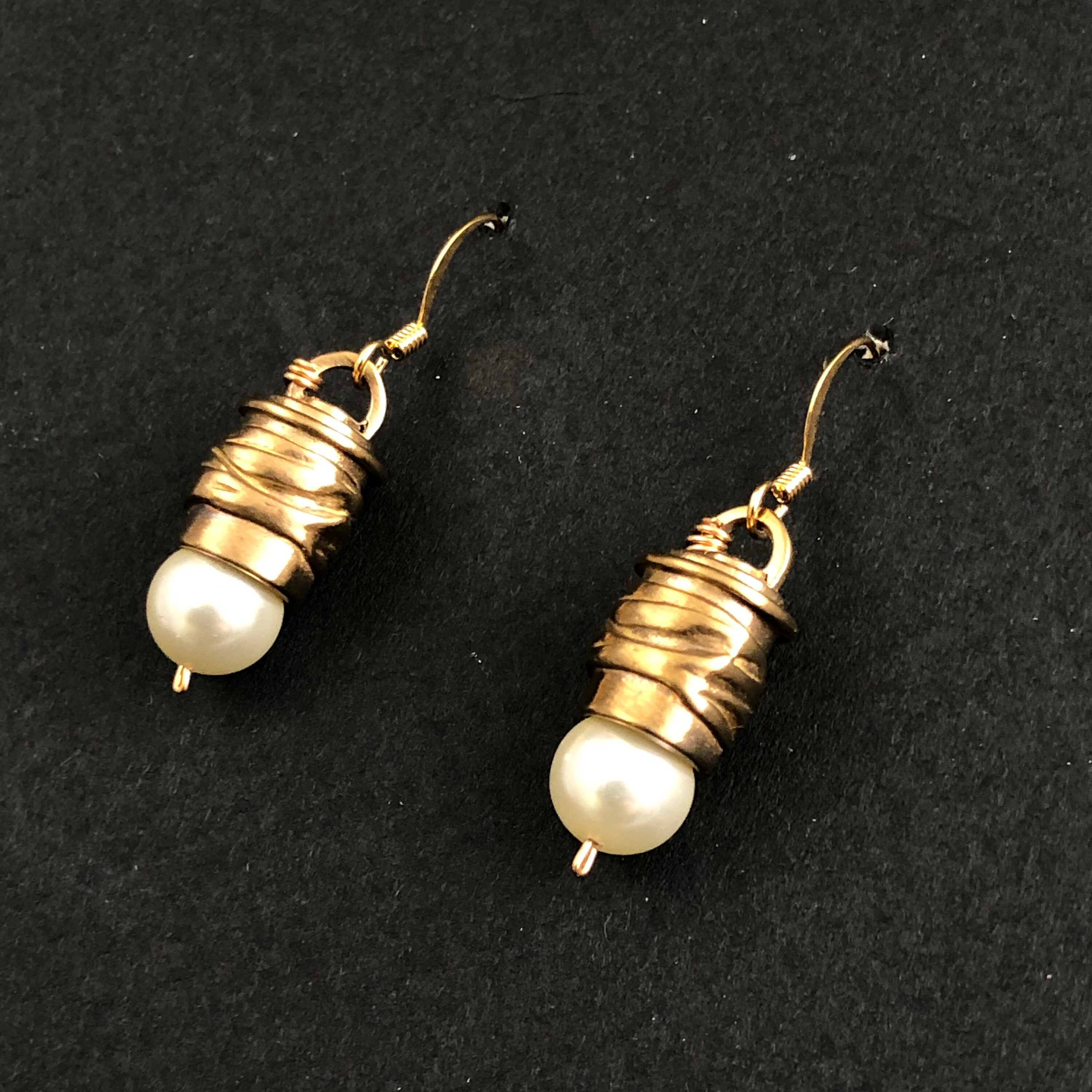 Bronze pearl hotsell earrings