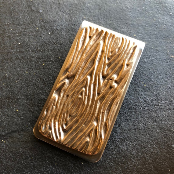 Money Clip with bronze woodgrain detail