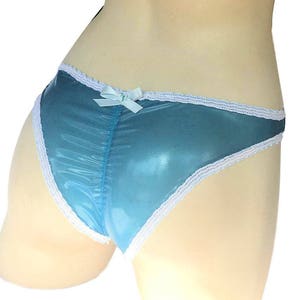 His or Hers LATEX Rubber Panty Cheeky Butt Hugger Panties Brief Bikini Ruched Back Shiny Fetish Kinky Exotic Wild Underwear Lingerie