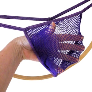 Men's G String Thong Super Stretchy FISH NET Red Purple Beige Air Light Breezy Exotic Lingerie for Males