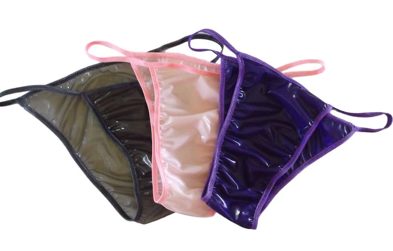 Men's HALF Back Brazilian Bikini LATEX Rubber Shiny Jelly Etsy
