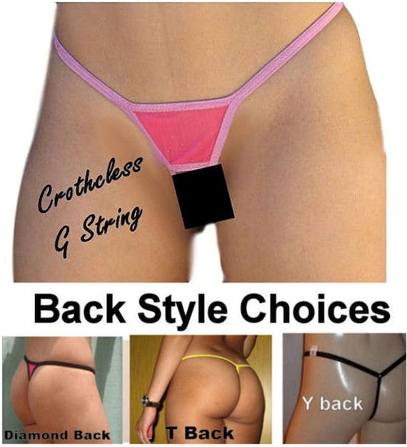 Women's or Unisex Men's G String Thong CROTCH-LESS Underwear Beach
