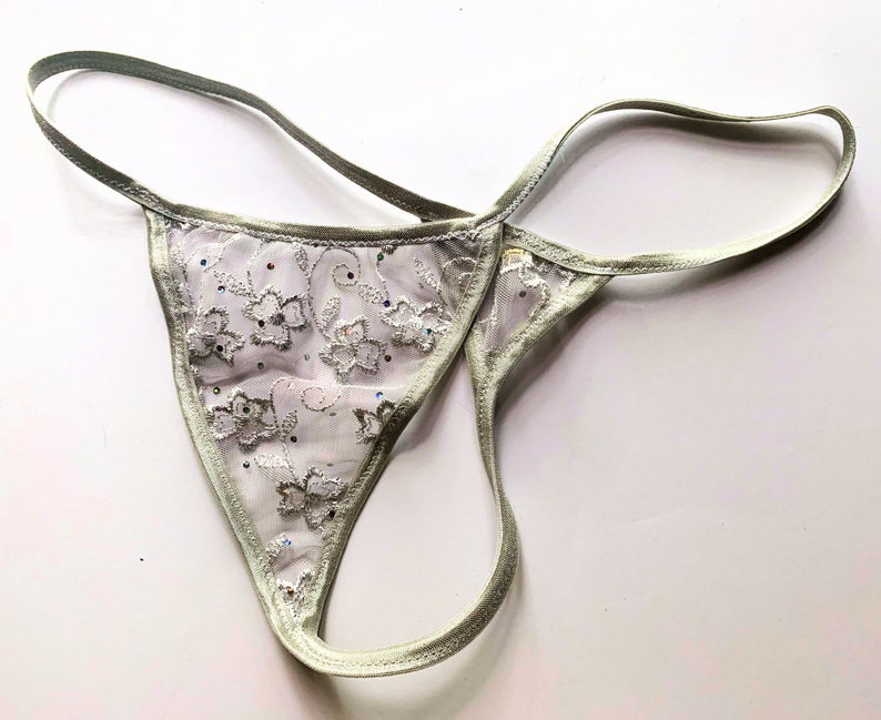 Women's Silver Glitter SPARKLING Thong G String | Etsy