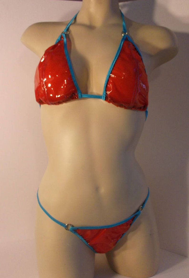 Women's CLEAR PLASTIC G String Thong Bikini See Through image 1.