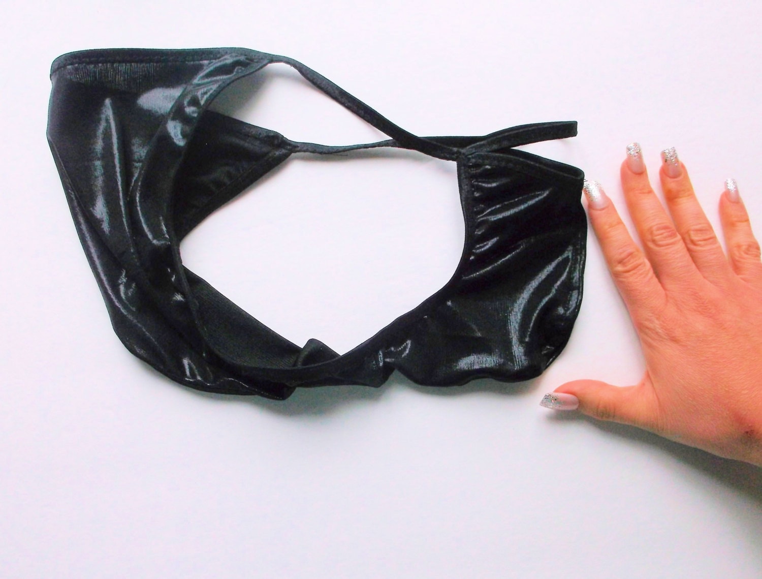 Mens String Bikini V Front BRAZILIAN TANGA Underwear Shiny Metallic ...