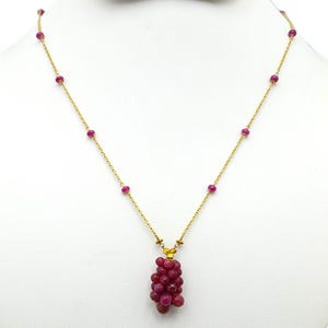 Best Quality Ruby Gemstone Necklace In Best Price, 925 Sterling Silver Jewelry, Bridal Necklace Gift For Her, Anniversary Gift