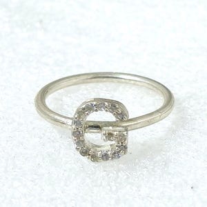 Anillo de plata de ley 925, anillo de diamantes, hermoso anillo personalizado con letras "P" y "G", anillo de compromiso, anillo de promesa personalizado para él
