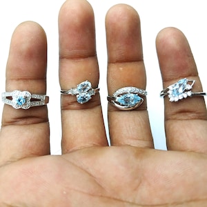 Handmade Blue Topaz Ring: 925 Sterling Silver Jewelry