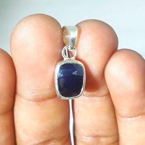 Oval Blue Sapphire Pendant: 925 Sterling Silver, Handmade