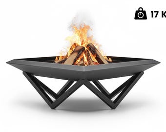 Braciere moderno nero - Braciere di design per giardino e patio - Braciere minimalista in acciaio per esterni - FAVILLA FIRESHEET