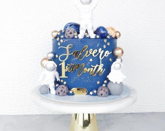 Décoration de gâteau de mariage personnalisée en acrylique : breloque prénom doré, création personnalisée