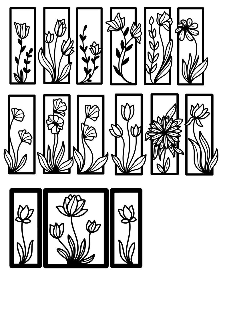 Minimalist Floral Line Art Print Set | Modern Botanical Wall Decor ...