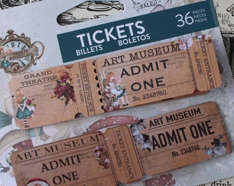 Tickets Alice in Lost in Wonderland 36 pieces ephemera