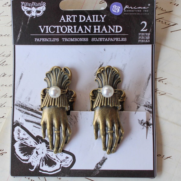 2 Victorian Hands Paper Clips Finnabair Art Daily Prima Marketing Journal
