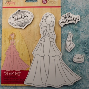 Julie Nutting Scarlett Cling Stamp Set 5 pieces