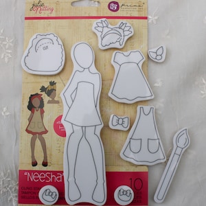 Julie Nutting Neesha Cling Stamp Doll Set 10 pieces  Prima