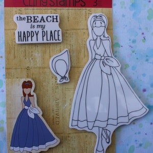 Julie Nutting Camille Cling Stamp Doll Set 3 pieces  Beach