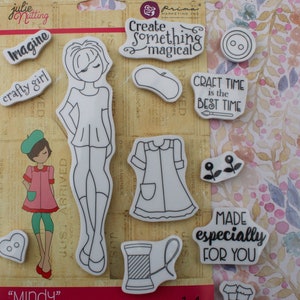 Julie Nutting Mindy Doll Cling Stamp 14 piece Set
