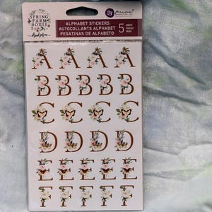 Alphabet Stickers 1 inch Spring Farm House Letters Frank Garcia Prima