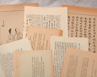 50 Asian Book Pages different Books in Chinese, Japanese