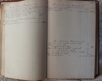 Ledger Pages, 8 almost blank: 1898-1949 Handwritten Paper Ephemera