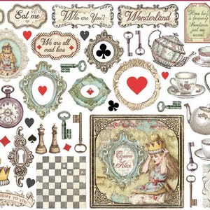 Alice Charm klare Stücke die cut Ephemera
