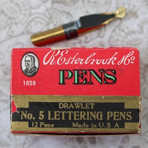 Esterbrook #5 Drawlet Lettering Pens open box of 12