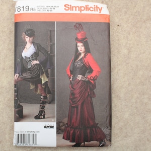 Pattern Fantasy Costumes Simplicity 11819 R5 size 14-22 Unused Complete Steampunk